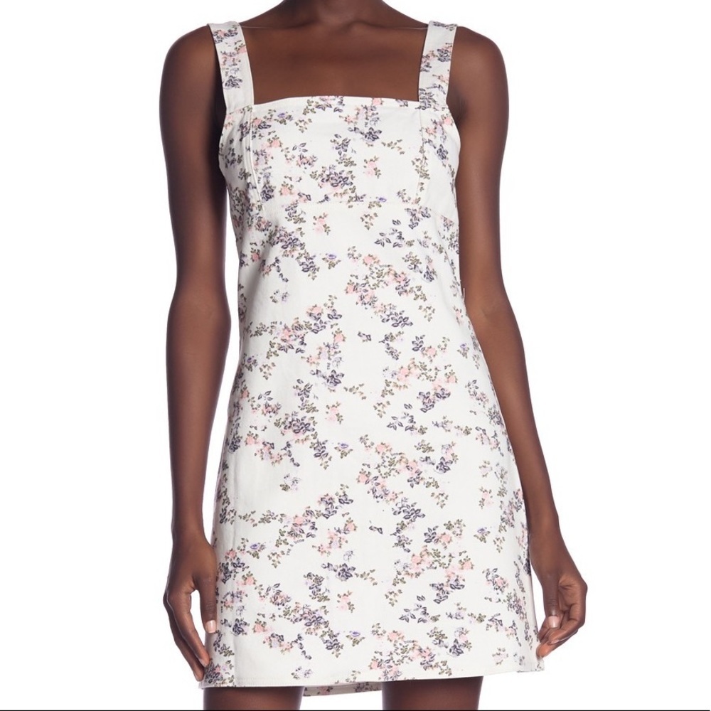 NWT Rag & Bone Paula Stonewashed Floral Twill Denim Mini Dress size M